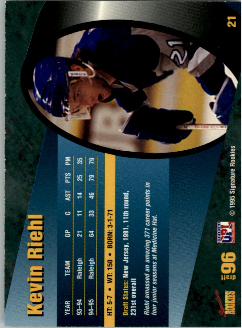 1996 Signature Rookies Autographs #21 Kevin Riehl back image