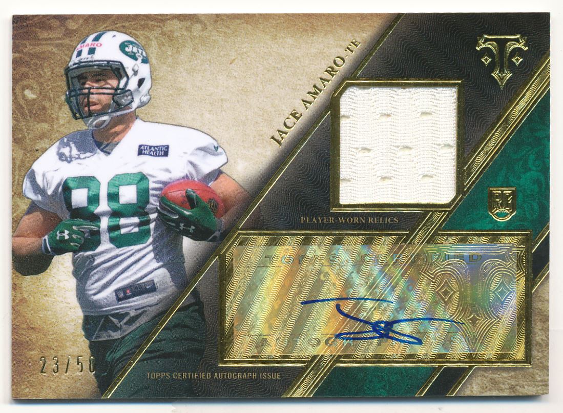 2014 Topps Triple Threads Rookie Autograph Relics Emerald #TTRAR32 Jace Amaro