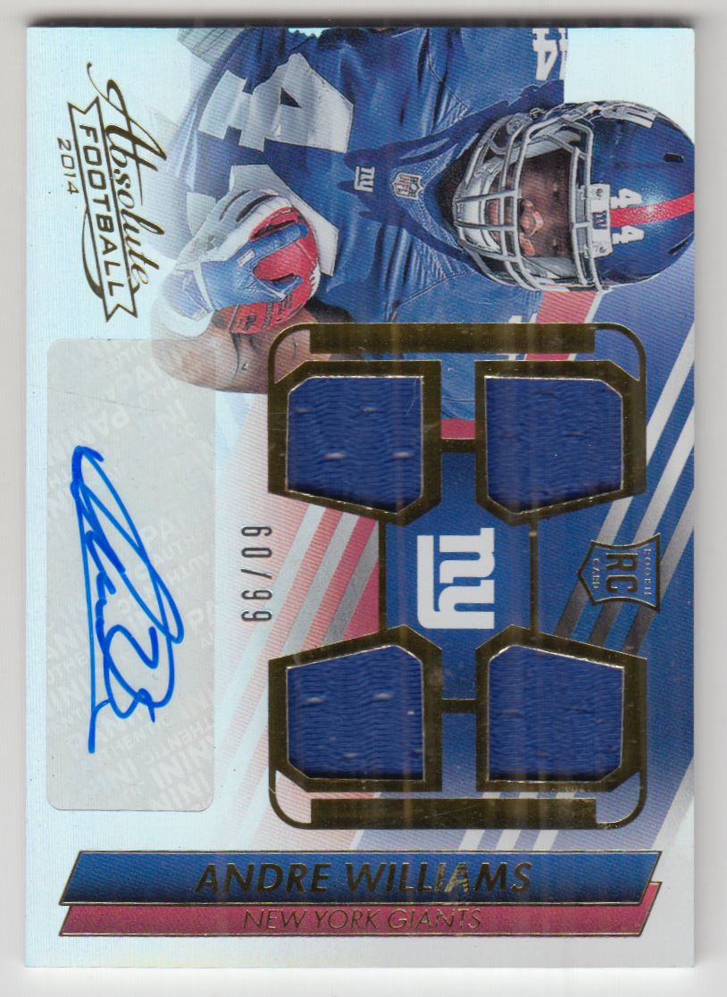 2014 Absolute #204 Andre Williams JSY AU/99 RC
