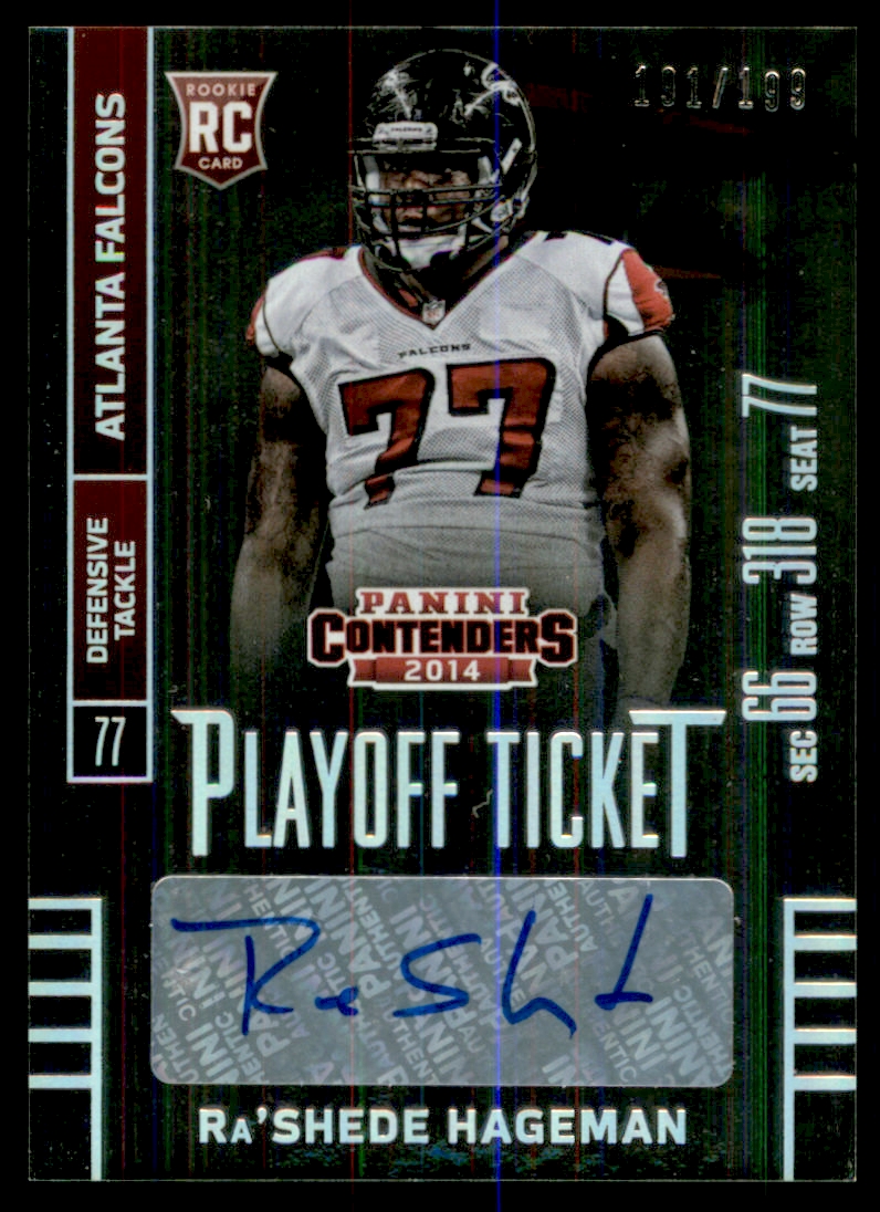 2014 Panini Contenders Playoff Ticket #168A Ra'Shede Hageman AU