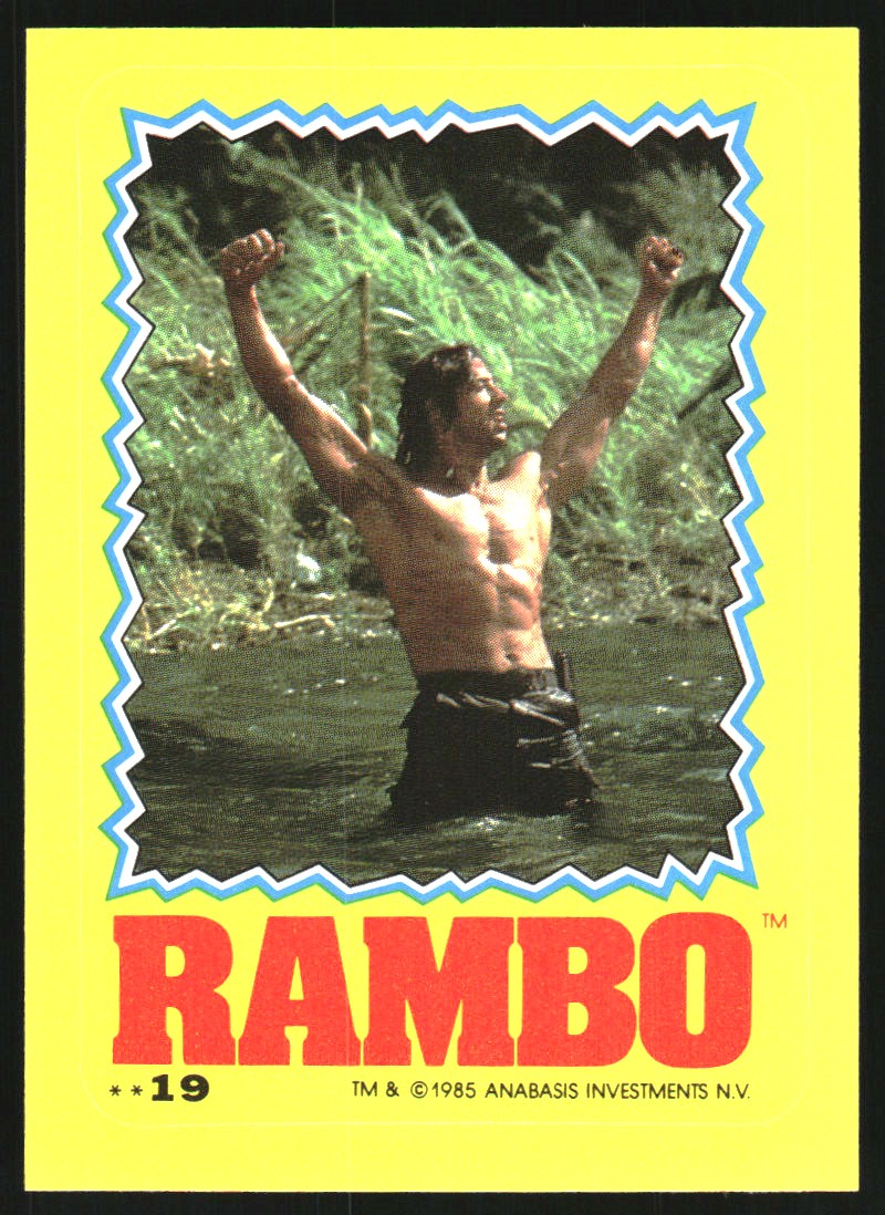 1985 Topps Rambo First Blood Part II Stickers #19 Rambo victorious