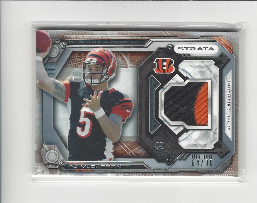 2014 Topps Strata Jerseys Topaz Patch #SRAM A.J. McCarron