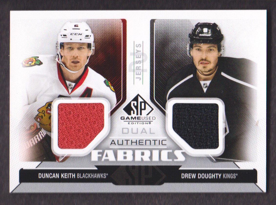 2014-15 SP Game Used Authentic Fabrics Dual #AF2KD Duncan Keith/Drew Doughty B