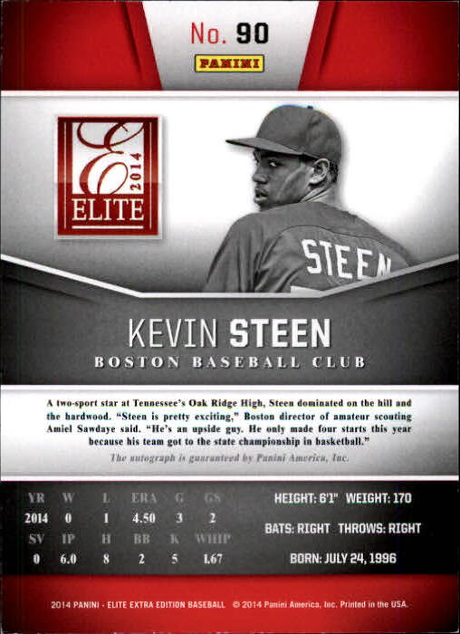 2014 Elite Extra Edition Franchise Futures Signatures #90 Kevin Steen/799 back image