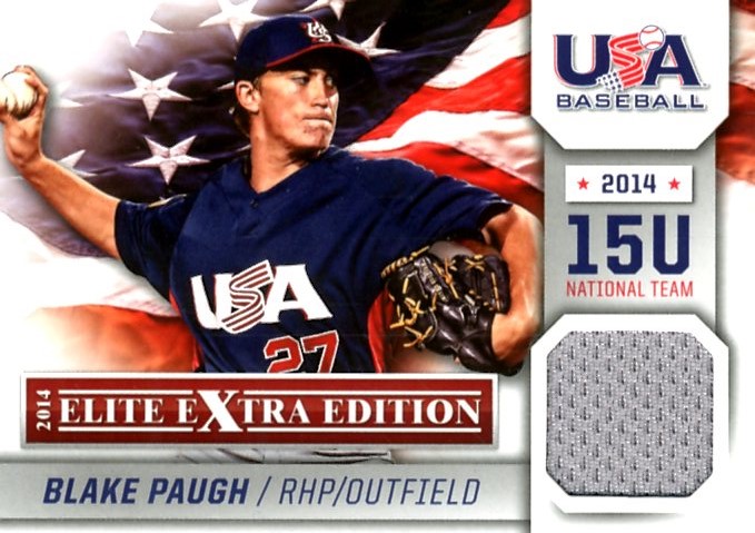 2014 Elite Extra Edition USA Baseball 15U Game Jerseys #1 Blake Paugh