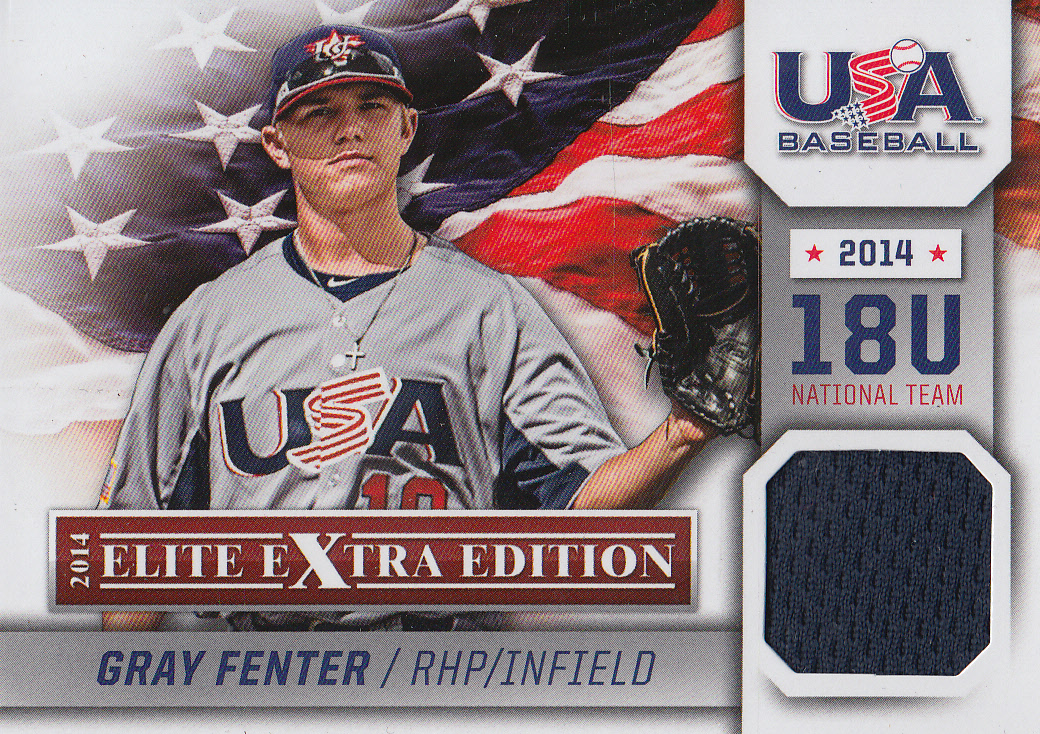 2014 Elite Extra Edition USA Baseball 18U Game Jerseys #10 Gray Fenter