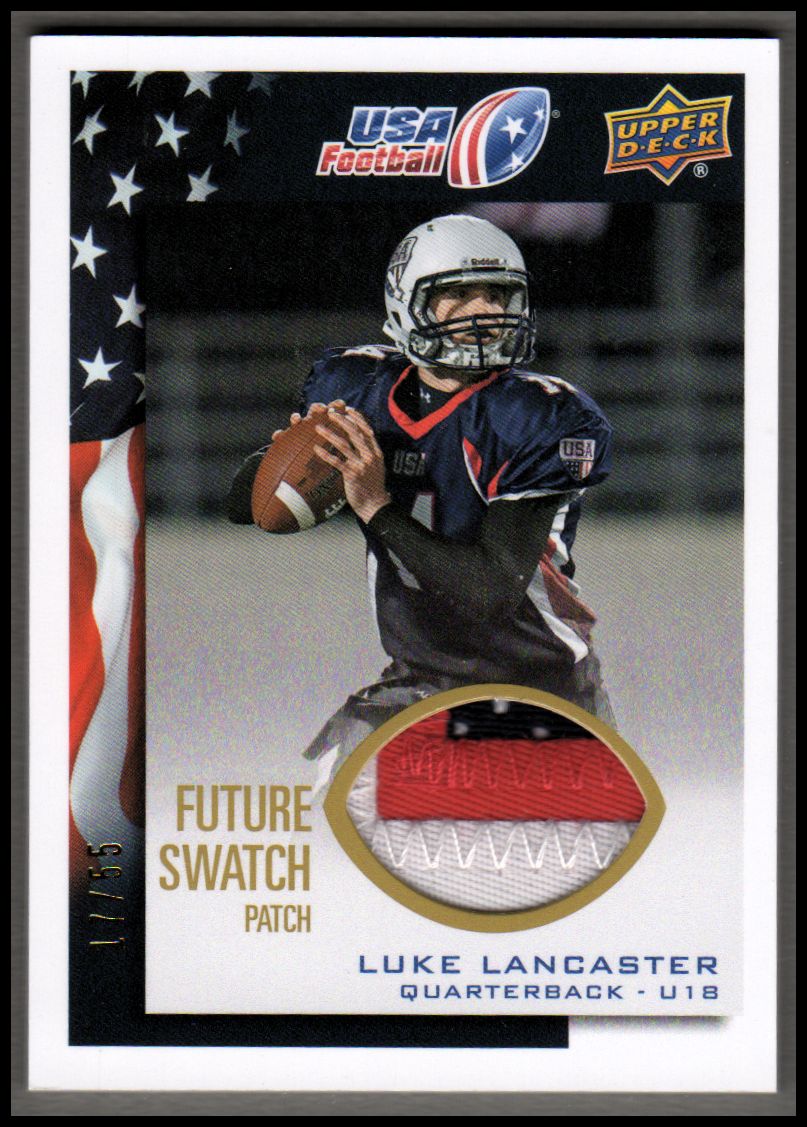2014 Upper Deck USA Football Future Swatch Patch #48 Luke Lancaster