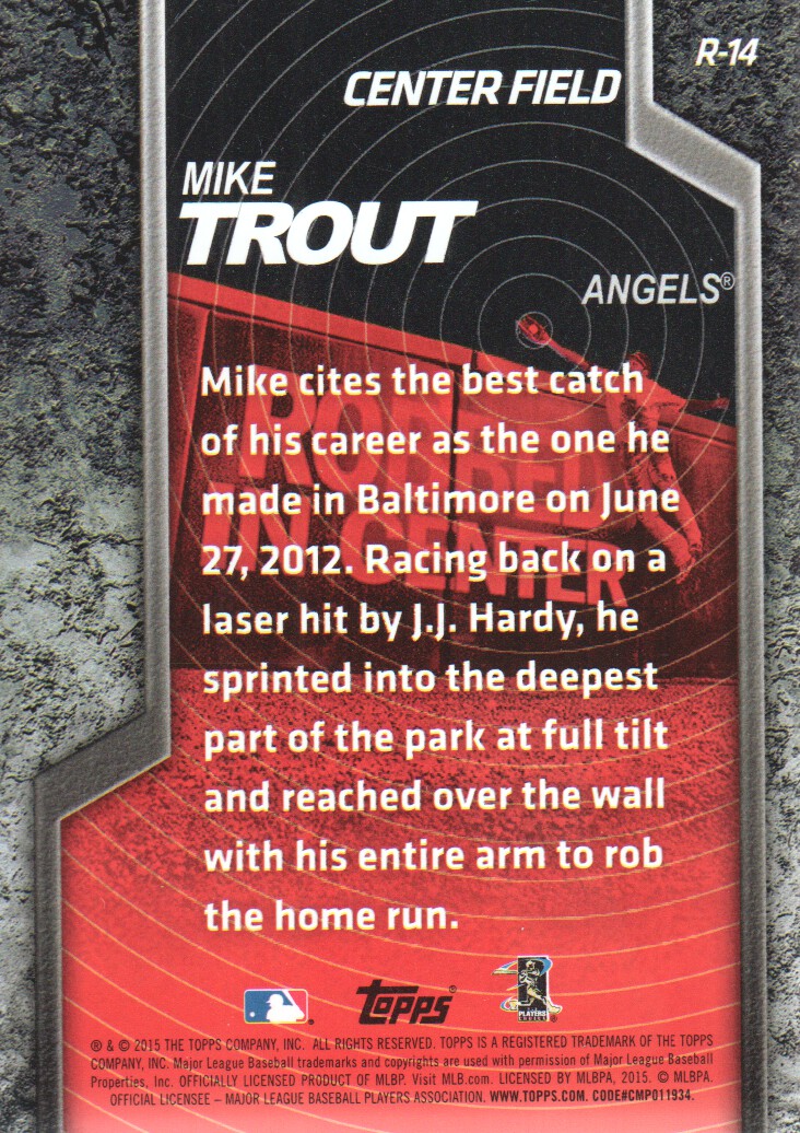2015 Topps Robbed #R14 Mike Trout back image