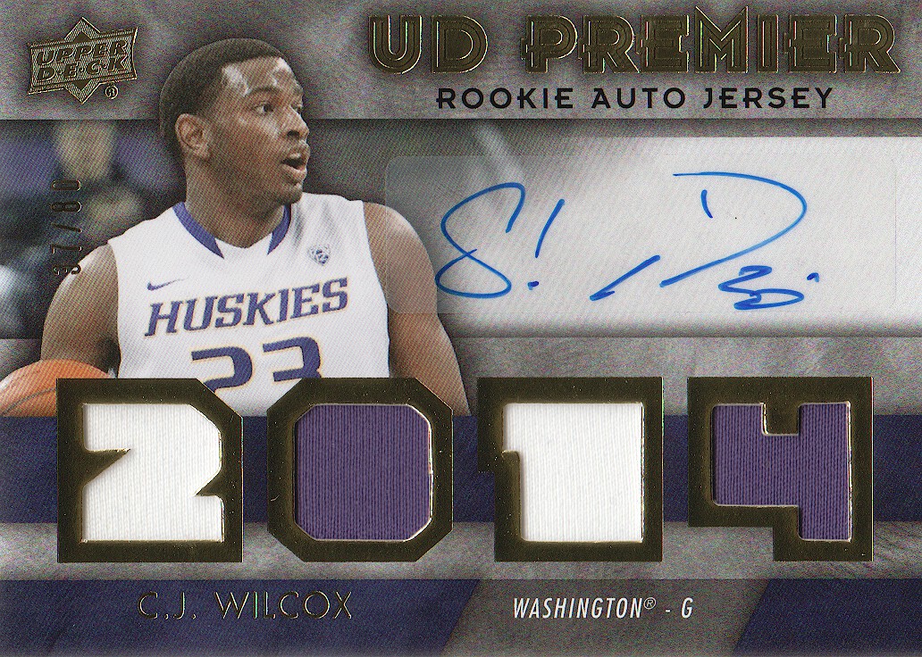 2014-15 SPx UD Premier Jersey Autographs #19 C.J. Wilcox/80