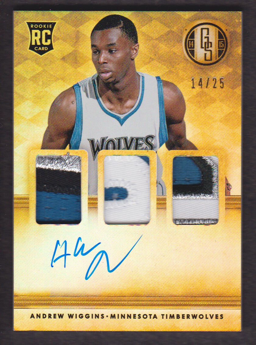 2014-15 Panini Gold Standard Rookie Jersey Autographs Prime #267 Andrew Wiggins