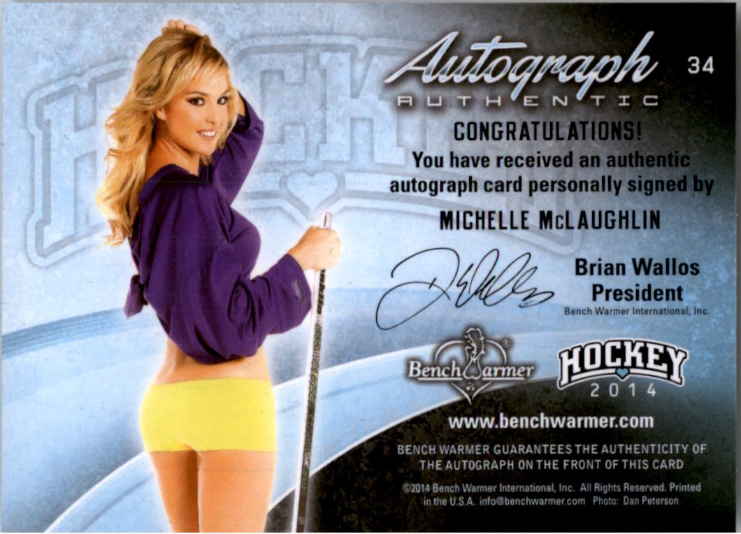 2014 Bench Warmer Hockey Autographs #34 Michelle McLaughlin back image