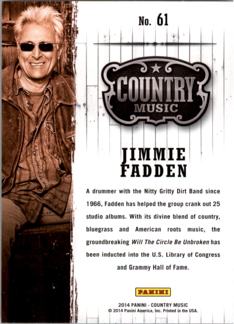 2015 Panini Country Music Green #61 Jimmie Fadden back image