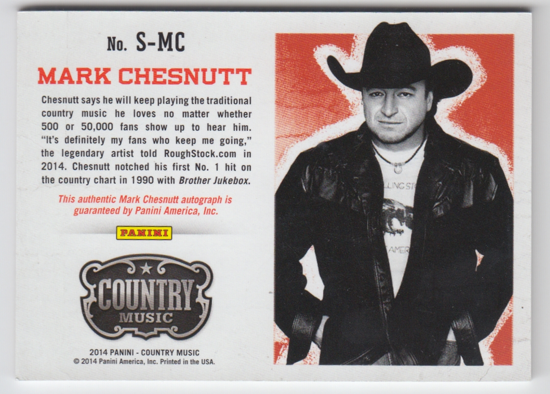 2015 Panini Country Music Signatures #10 Mark Chesnutt/263 back image