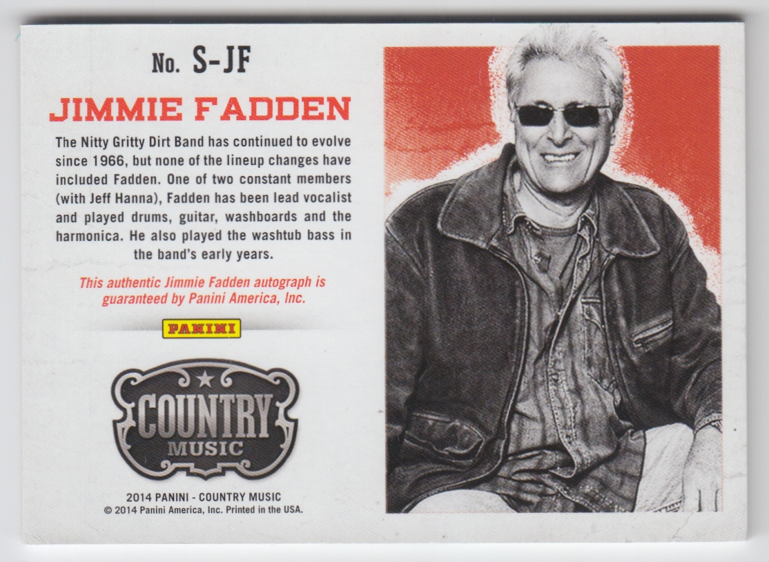 2015 Panini Country Music Signatures #56 Jimmie Fadden/494 back image