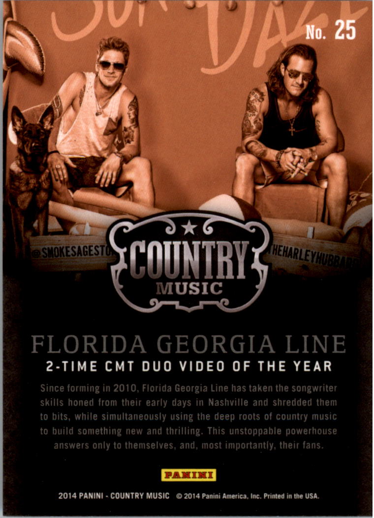 2015 Panini Country Music Award Winners #25 Florida Georgia Line back image