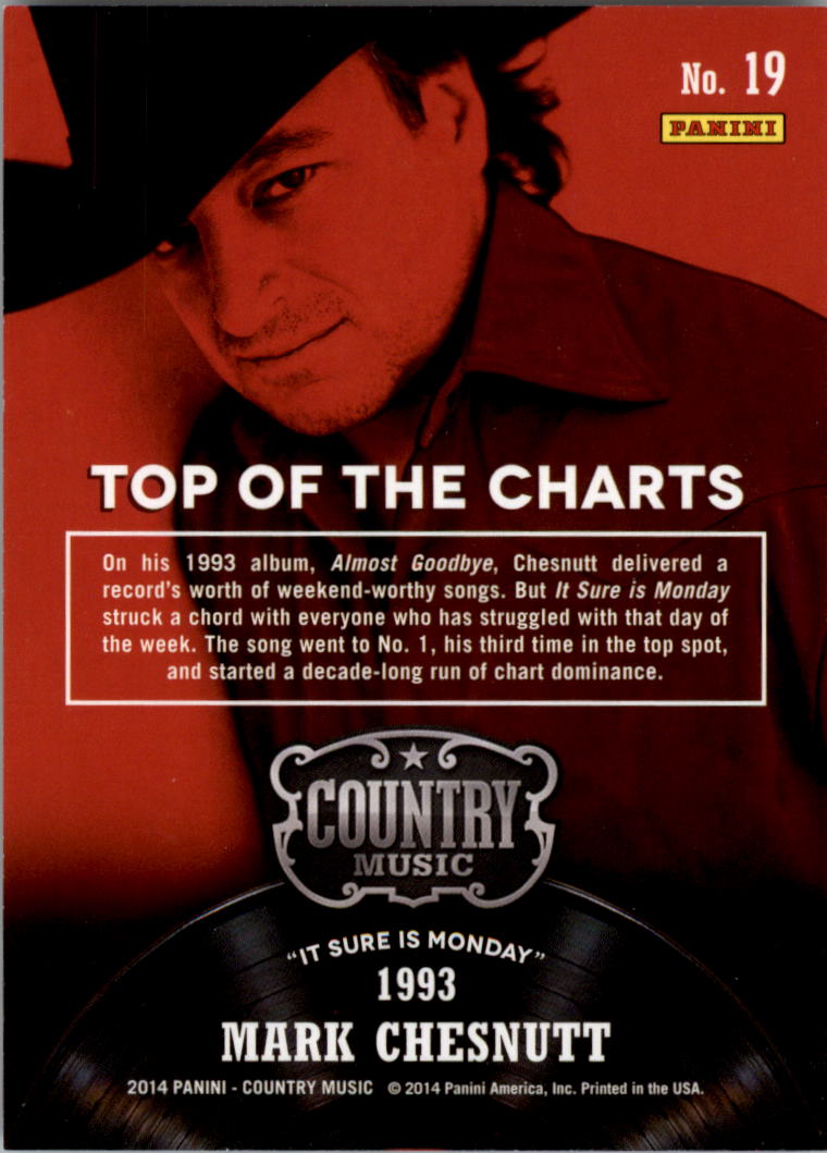 2015 Panini Country Music Top of the Charts Purple #19 Mark Chesnutt back image