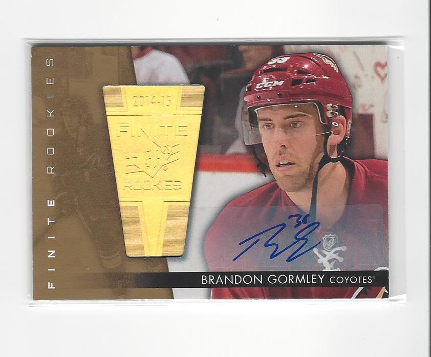 2014-15 SPx Finite Rookies Autographs #13 Brandon Gormley/125