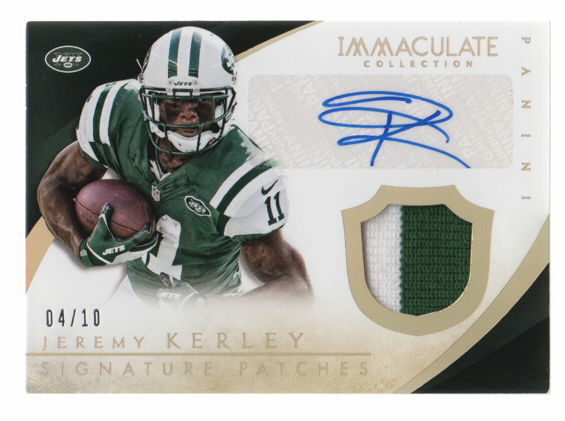 2014 Immaculate Collection Signature Patches Gold #JK Jeremy Kerley/10