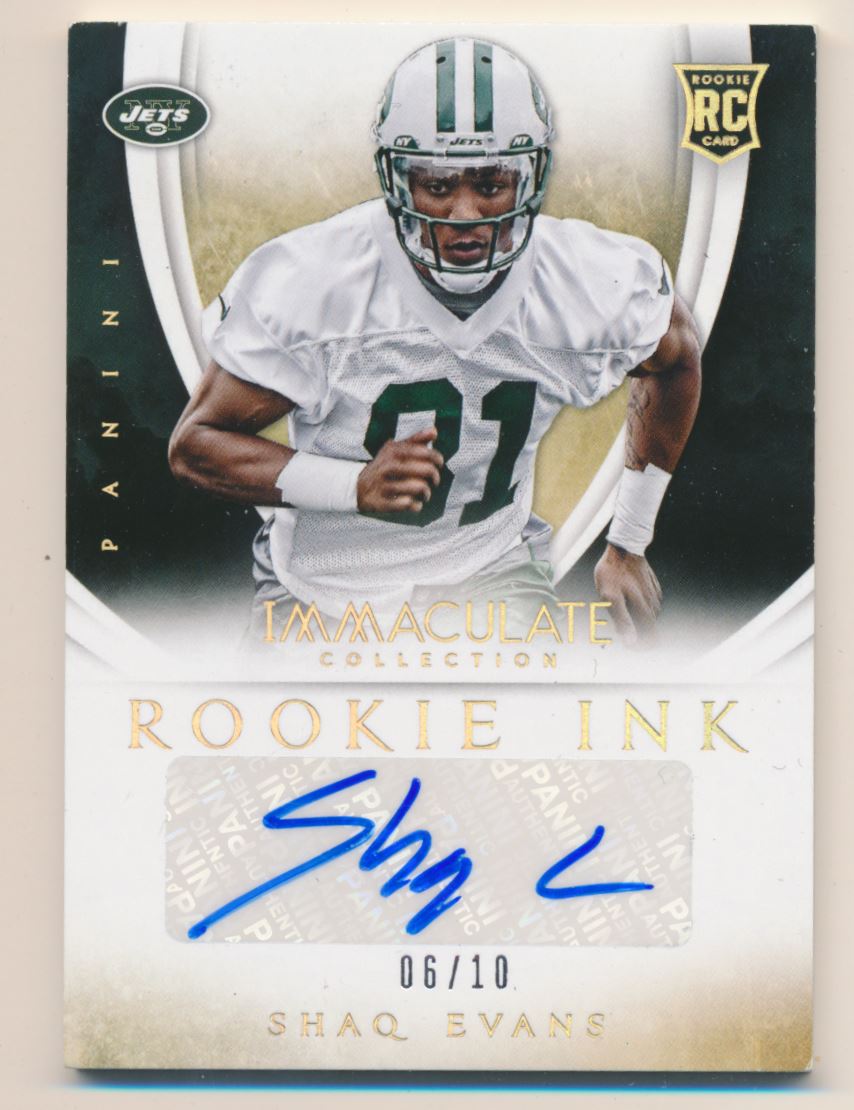 2014 Immaculate Collection Rookie Ink Gold #35 Shaq Evans
