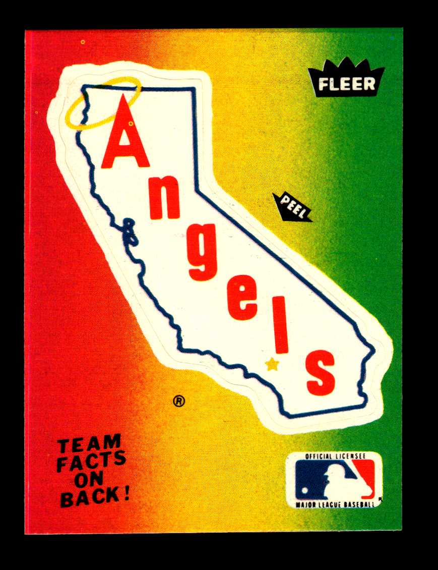 1984 Fleer Team Stickers 9 California Angels/Logo NMMT The Dugout