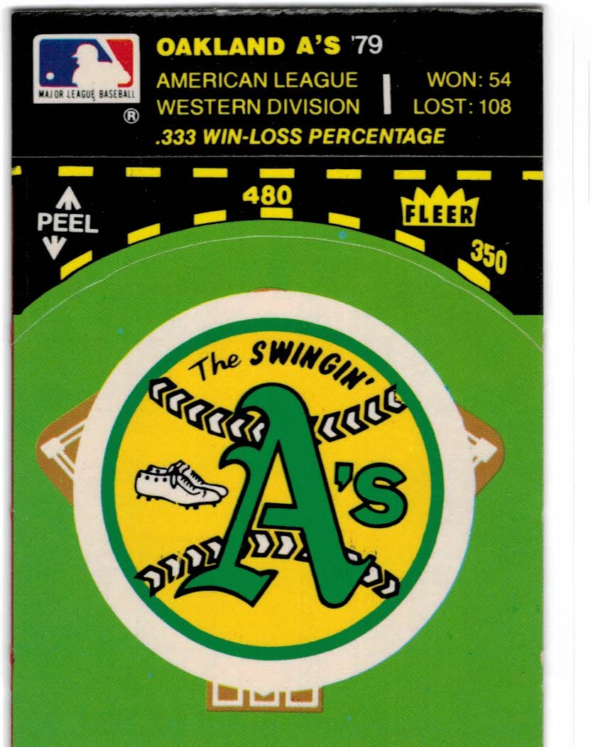 1980 Fleer Team Stickers #72 Oakland Athletics/Logo diamond