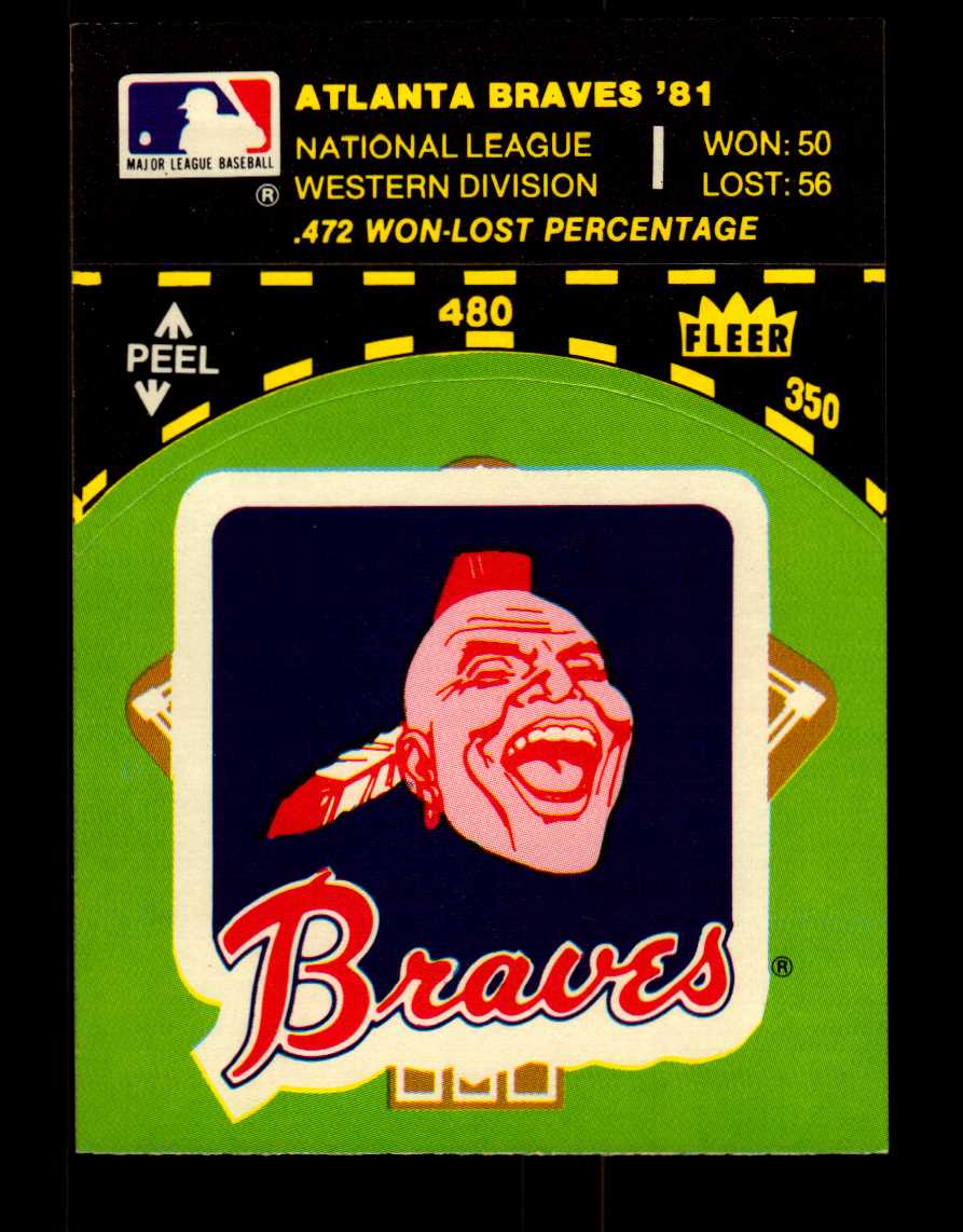 1982 Fleer Team Stickers #4 Atlanta Braves/Logo Diamond - NM-MT - The ...