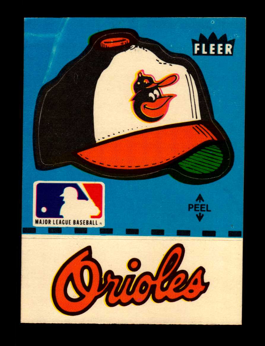 1982 Fleer Team Stickers #7 Baltimore Orioles/Cap/Blue background/Puzzle on back