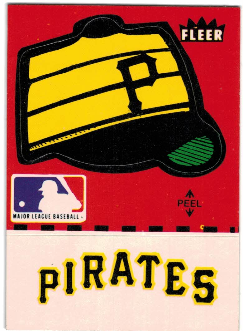 1981 Fleer Team Stickers #78 Pittsburgh Pirates/Cap/Red background