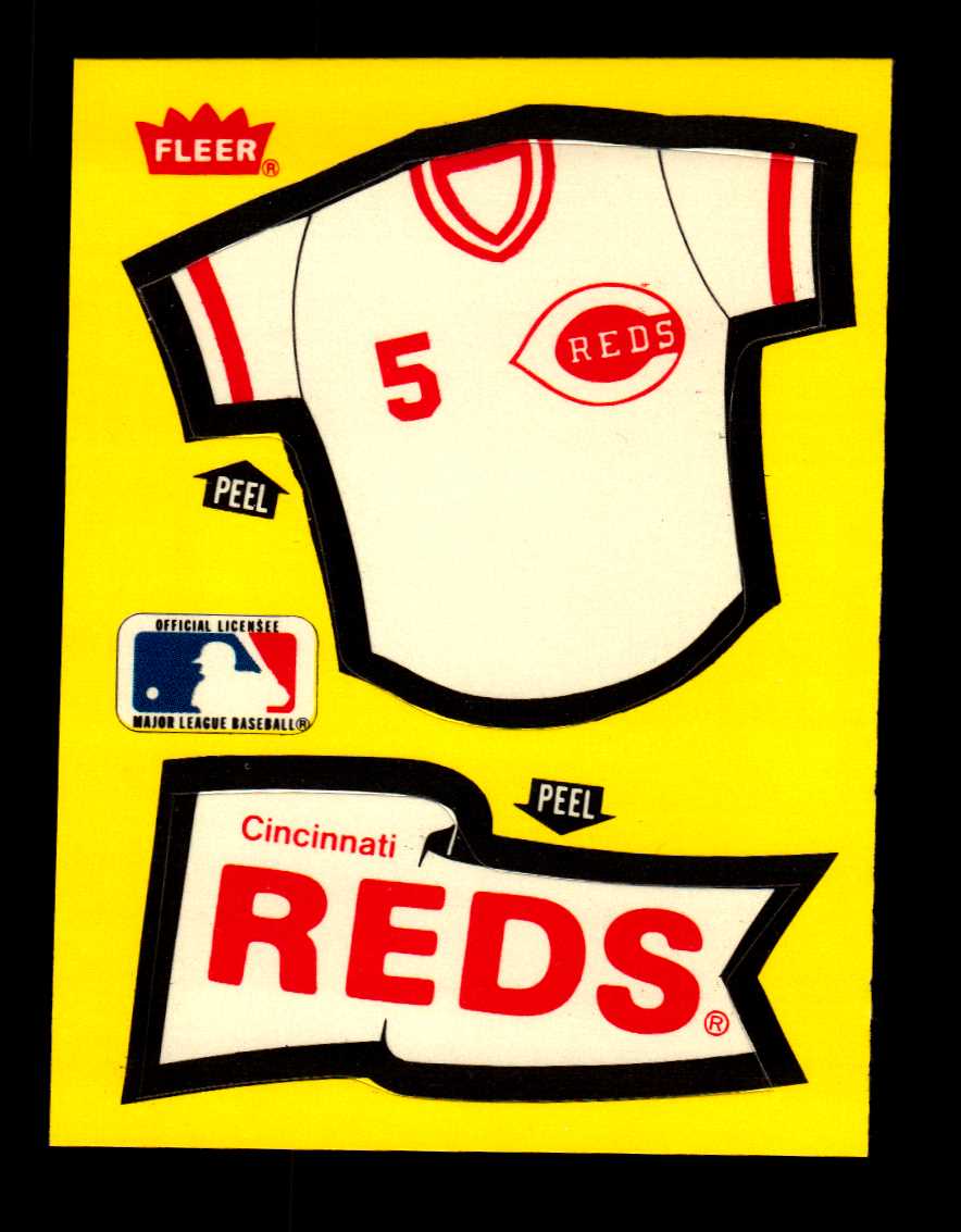 1985 Fleer Team Stickers Contest Back Small #17 Cincinnati Reds/Uniform