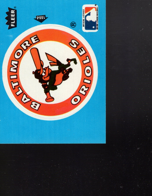 1985 Fleer Team Stickers Contest Back Large #3 Baltimore Orioles/Logo