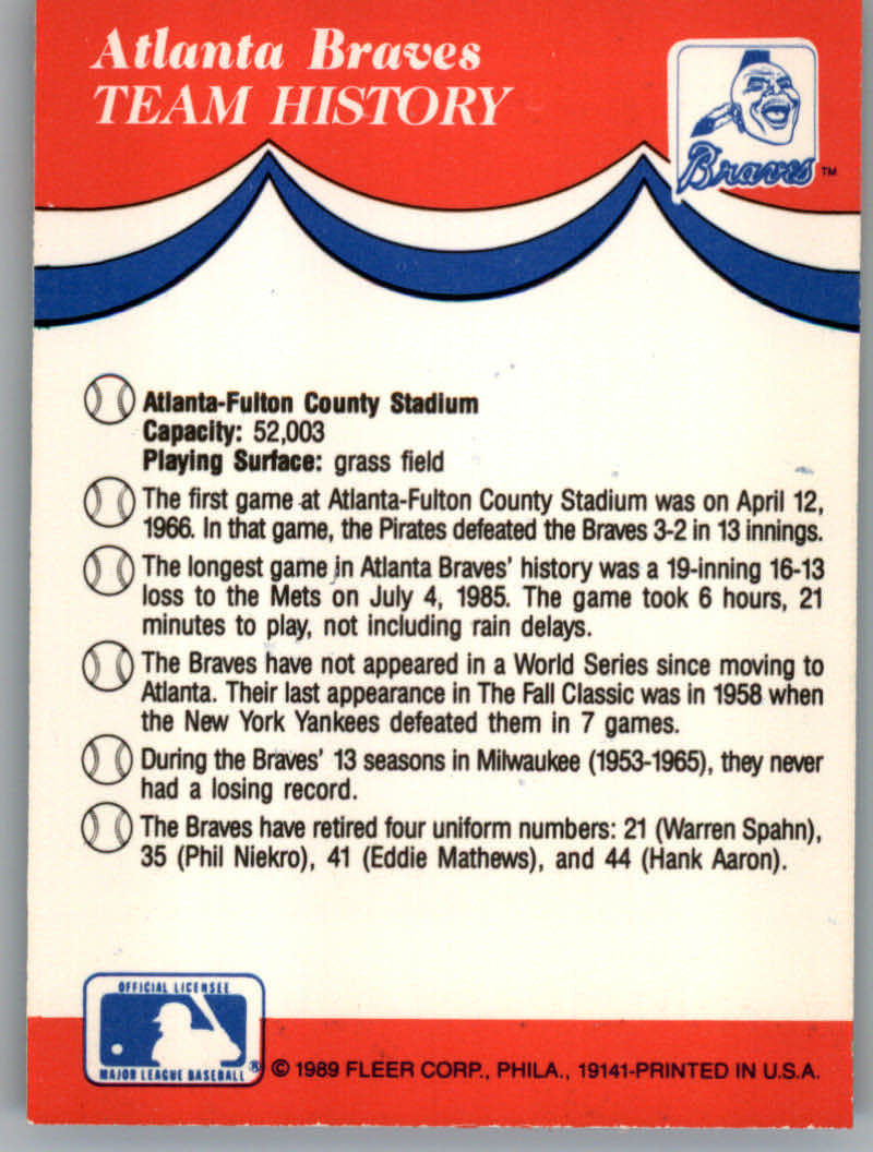 1989 Fleer Baseball "Team Stickers" Insert Cards - Picture 9 of 87