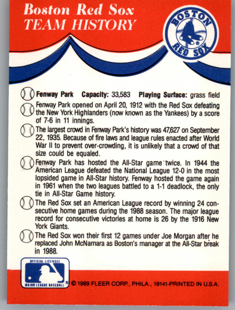 1989 Fleer Baseball "Team Stickers" Insert Cards - Picture 11 of 87