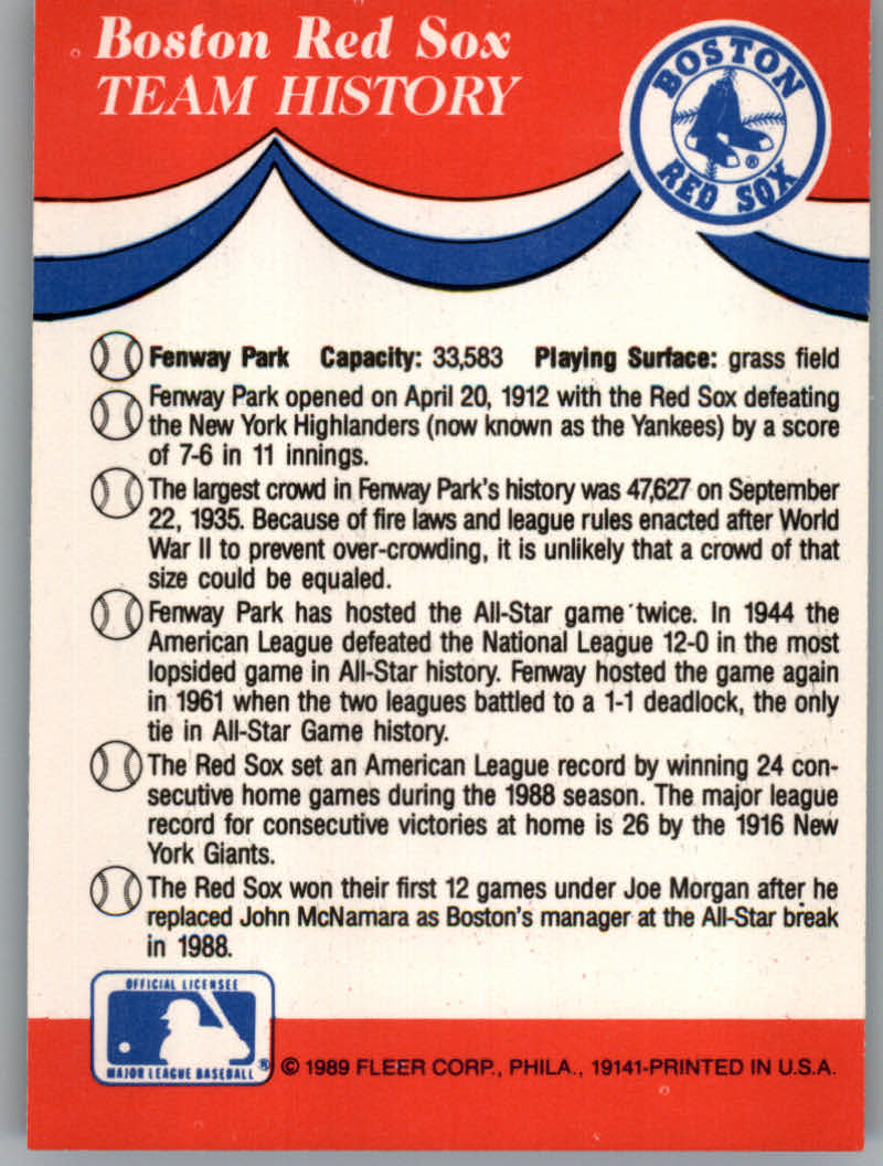 1989 Fleer Baseball "Team Stickers" Insert Cards - Picture 17 of 87