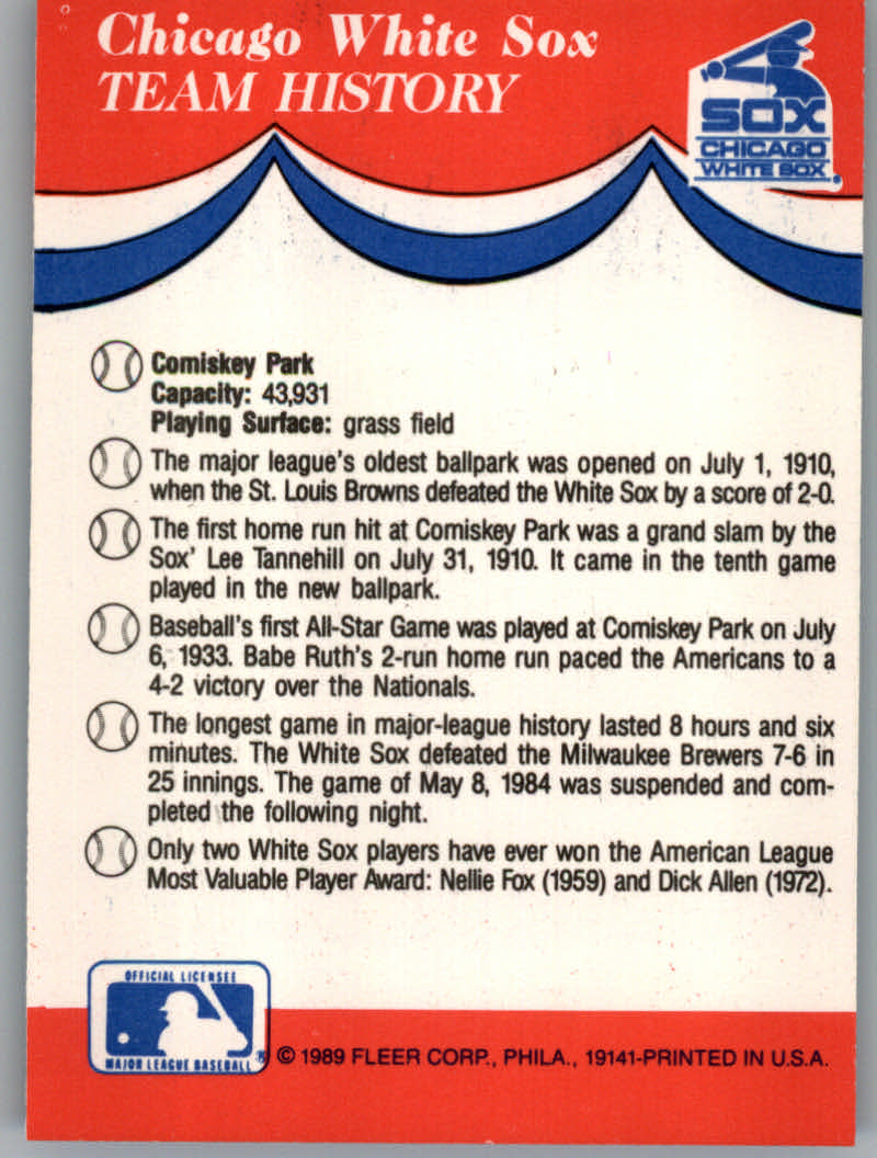 1989 Fleer Baseball "Team Stickers" Insert Cards - Picture 23 of 87