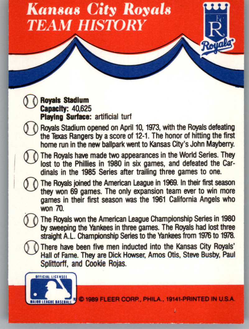 1989 Fleer Baseball "Team Stickers" Insert Cards - Picture 27 of 87
