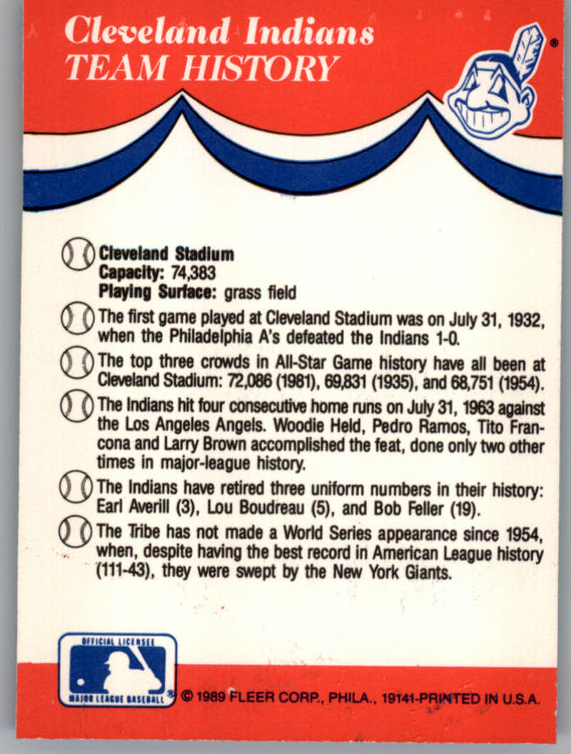 1989 Fleer Baseball "Team Stickers" Insert Cards - Picture 33 of 87