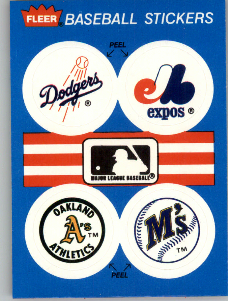 1989 Fleer Baseball "Team Stickers" Insert Cards - Picture 46 of 87