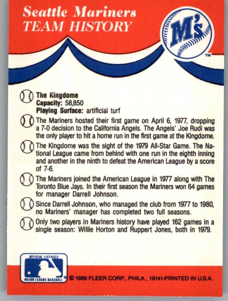 1989 Fleer Baseball "Team Stickers" Insert Cards - Picture 53 of 87