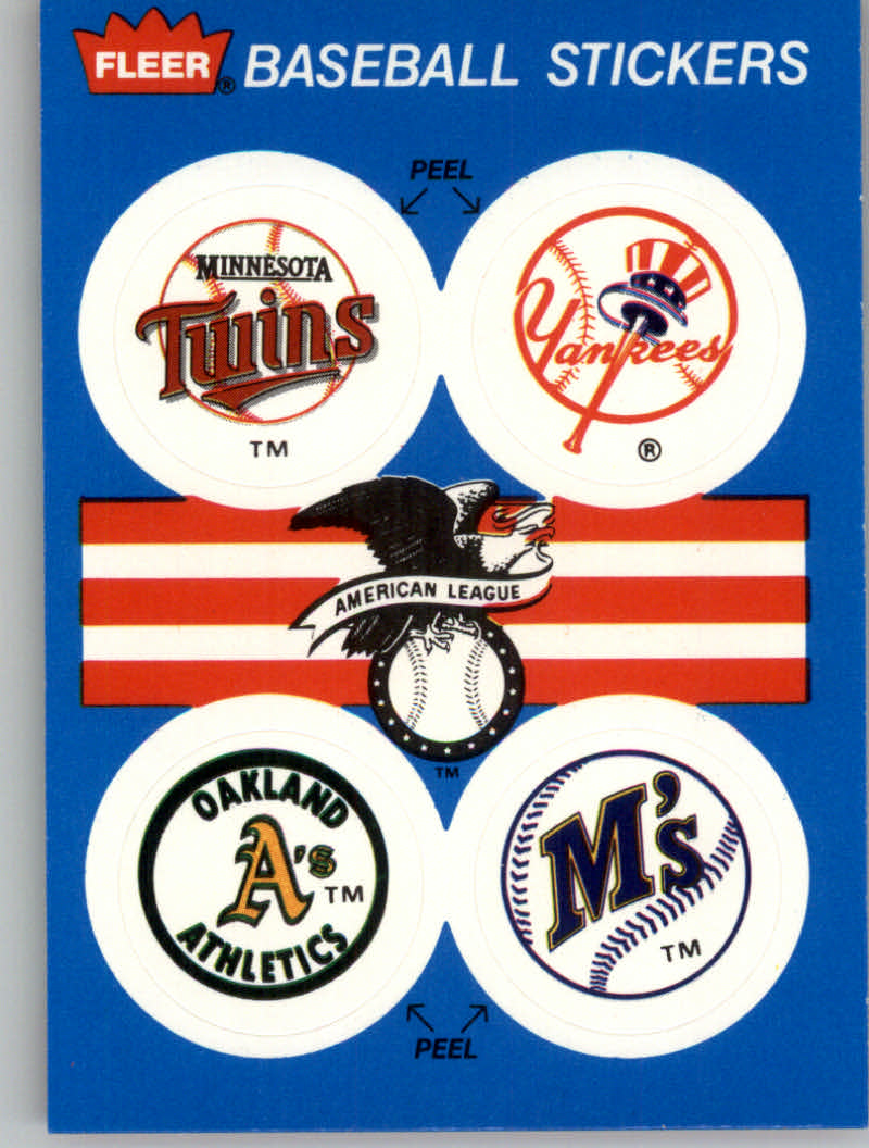 1989 Fleer Baseball "Team Stickers" Insert Cards - Picture 54 of 87