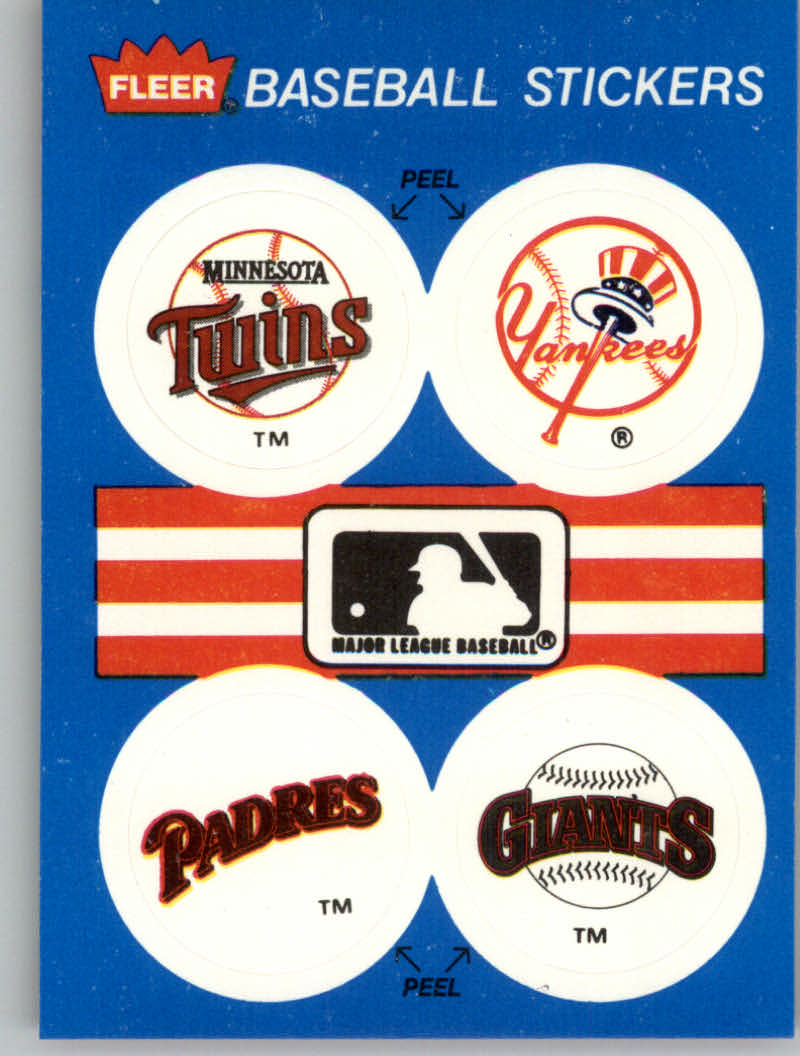 1989 Fleer Baseball "Team Stickers" Insert Cards - Picture 56 of 87