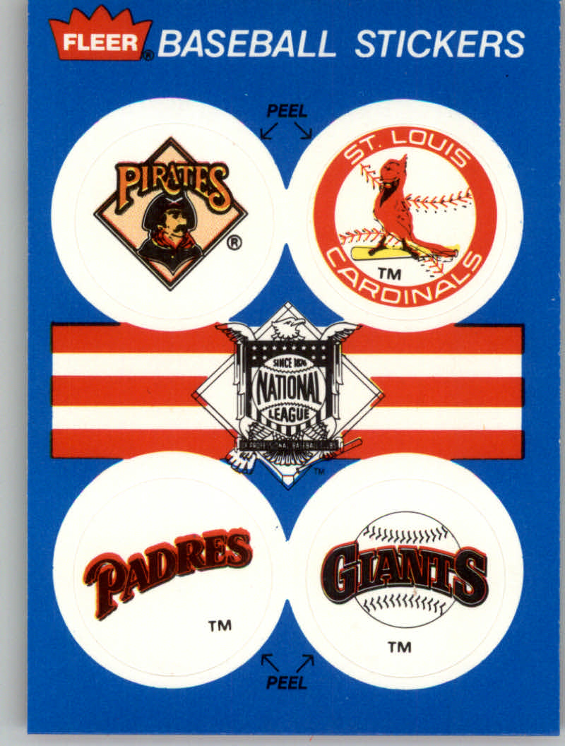 1989 Fleer Baseball "Team Stickers" Insert Cards - Picture 70 of 87