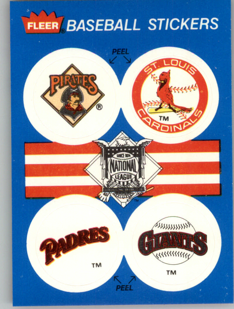 1989 Fleer Baseball "Team Stickers" Insert Cards - Picture 72 of 87