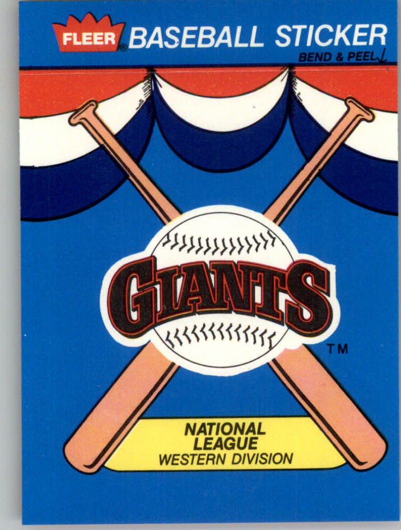 1989 Fleer Baseball "Team Stickers" Insert Cards - Picture 76 of 87