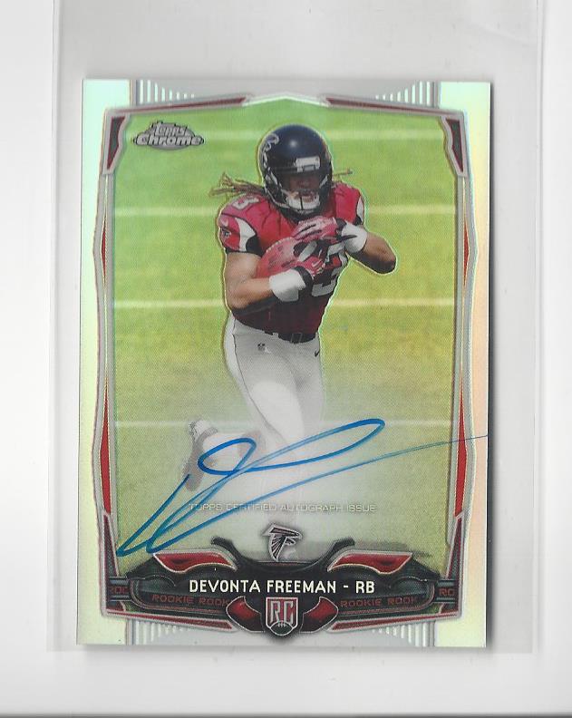 2014 Topps Chrome Mini Rookie Autographs Refractors #216 Devonta Freeman