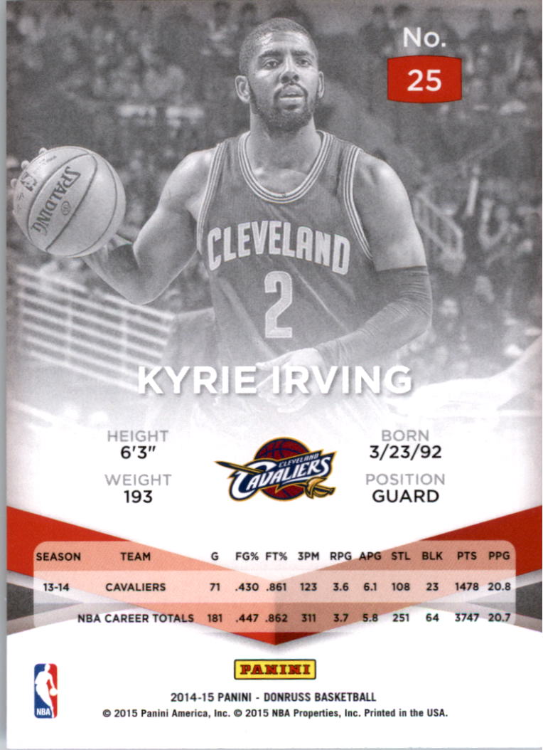 2014-15 Elite #25 Kyrie Irving back image