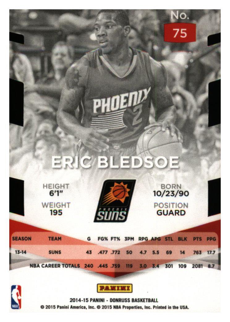 2014-15 Elite Status #75 Eric Bledsoe/98 back image