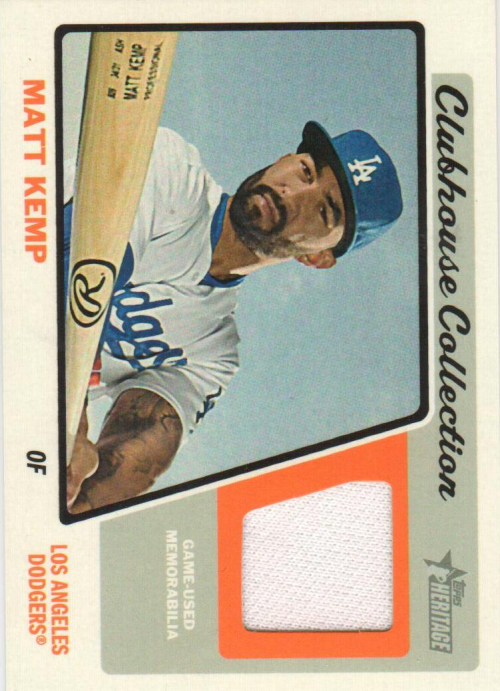 2015 Topps Heritage Clubhouse Collection Relics #CCRMK Matt Kemp