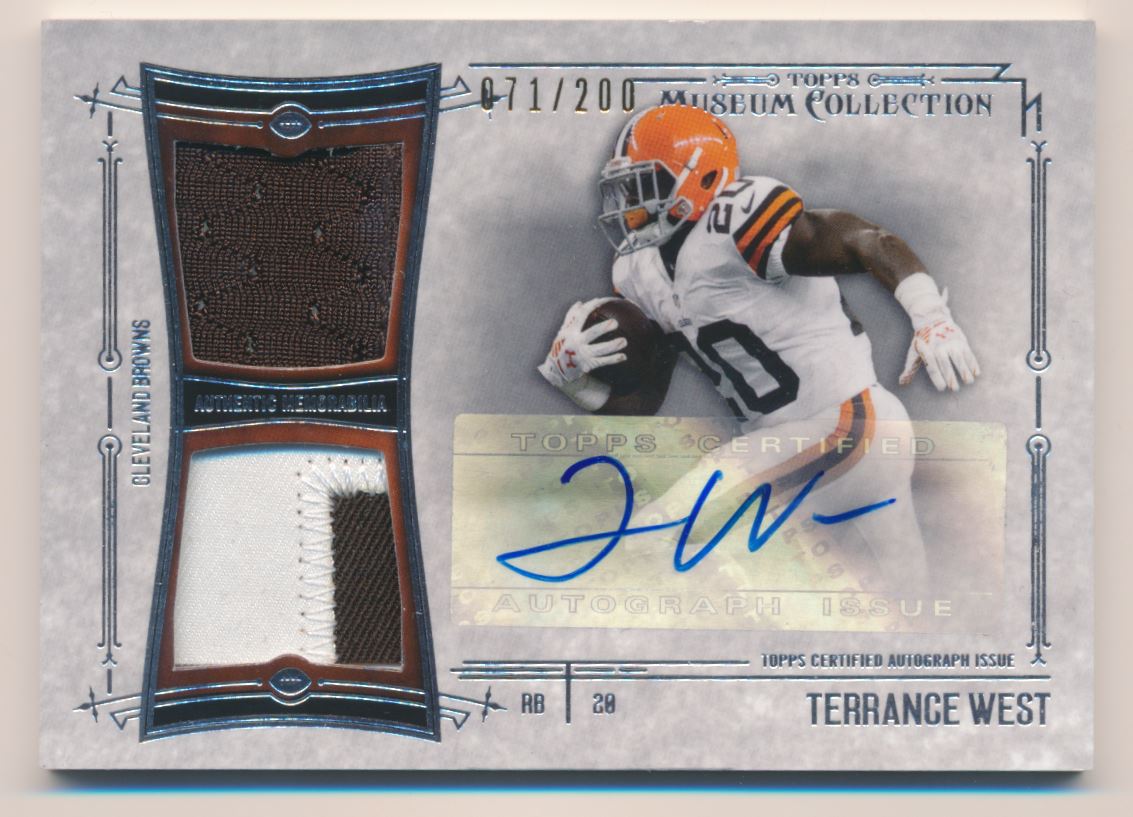 2014 Topps Museum Collection Signatures Swatches Dual Relic Autographs #SSDRATW Terrance West/200