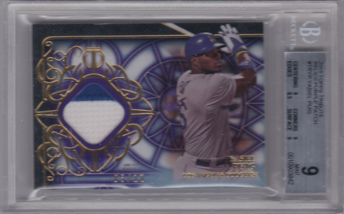 2015 Topps Tribute Relics Purple Patch #TRYP Yasiel Puig