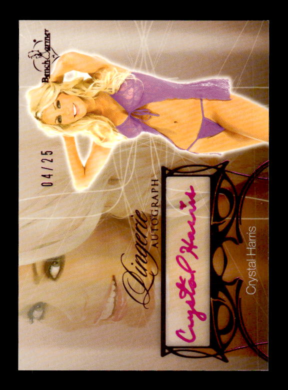 2013 Bench Warmer Hobby Lingerie Autographs Pink Foil #17 Crystal Hefner back image